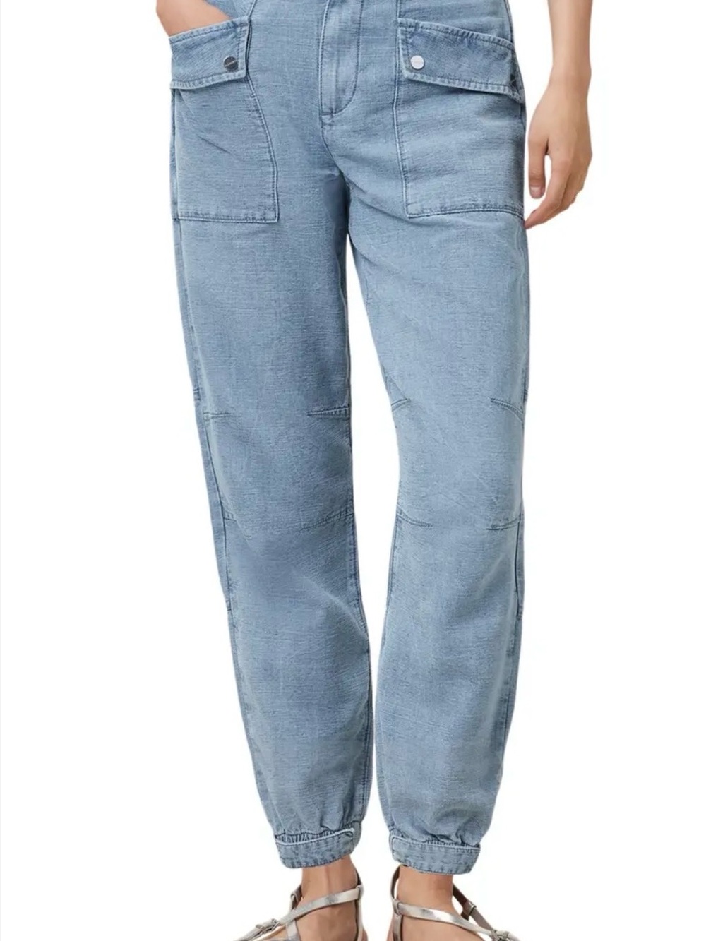 AllSaints Light Blue Boyfriend Cargo Jeans